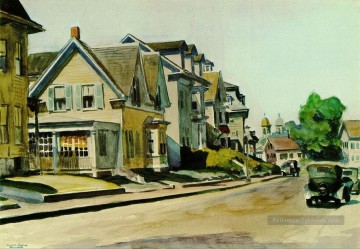 Edward Hopper œuvres - soleil sur perspective rue gloucester massachusetts 1934 Edward Hopper